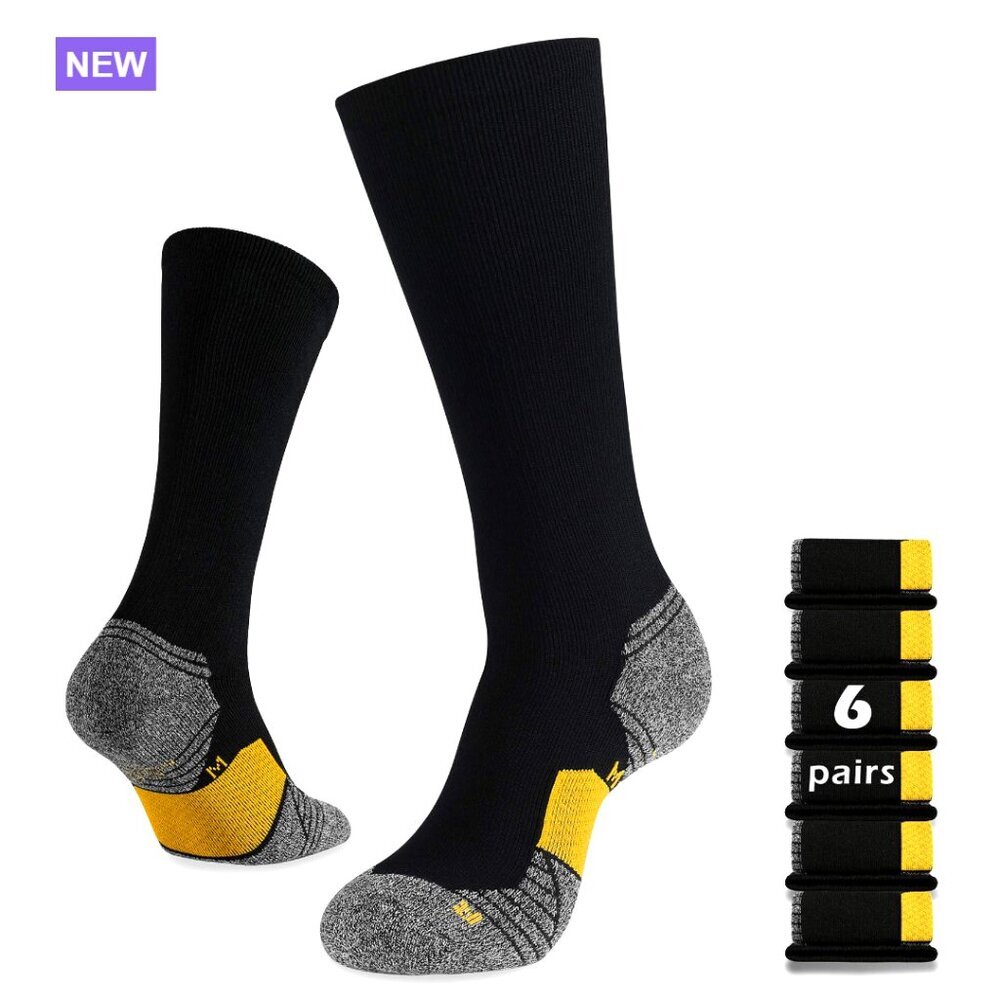 Men's Athletic Running Socks with Cushion, Over-the-Calf Fit
